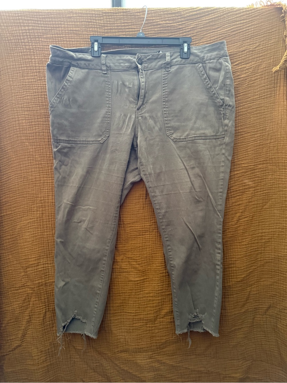 Royalty Cargo Pants with Distressed Hem
